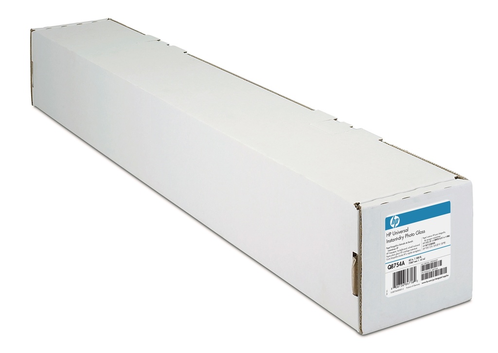 [807025440285] HP Universal Instant-dry Gloss Photo Paper-1067 mm x 30.5 m (42 in x 100 ft) Bruin, Wit
