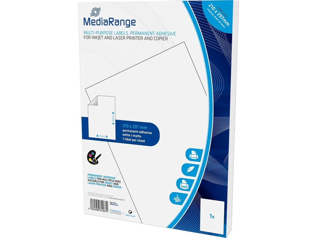 MEDIARANGE MRINK140 MEDIARANGE label A4 (210x297mm)