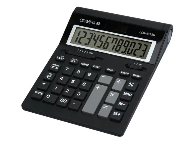[910046440011] OLYMPIA OLYMPIA LCD612SD DESKTOP CALCULATOR BLK