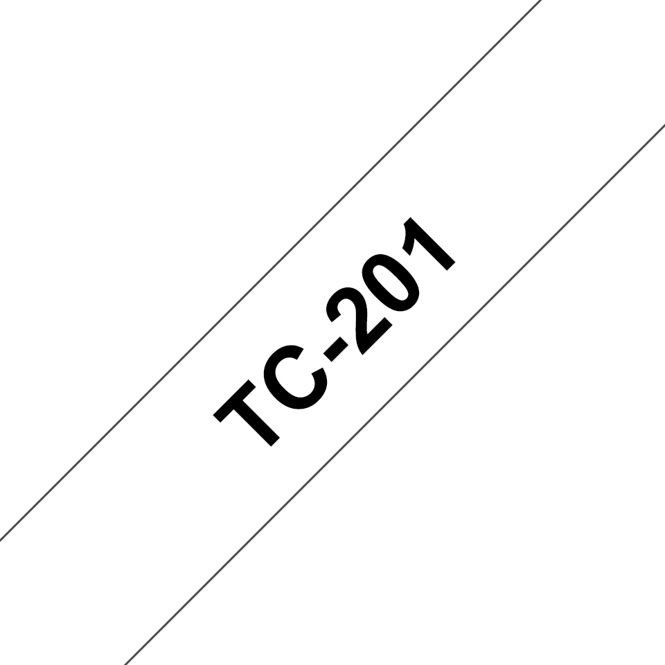 [914005440002] Brother TC-201 labelprinter-tape Zwart op wit