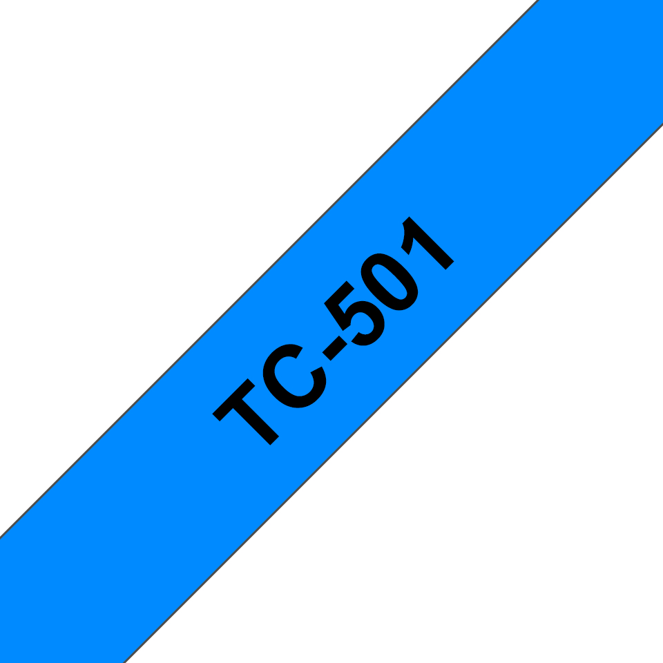 [914005440004] Brother TC-501 labelprinter-tape Zwart op blauw
