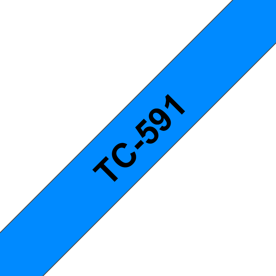 [914005440005] Brother TC-591 labelprinter-tape Zwart op blauw