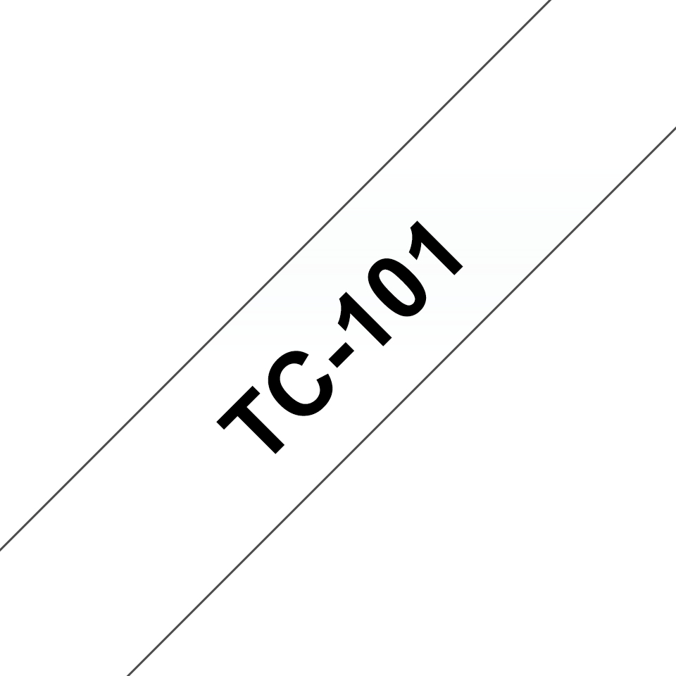 [914005440009] Brother TC-101 labelprinter-tape Zwart op zilver