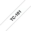 Brother TC-101 labelprinter-tape Zwart op zilver