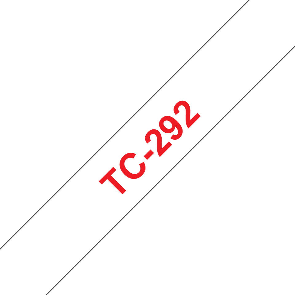 Brother TC-292 labelprinter-tape Rood op wit