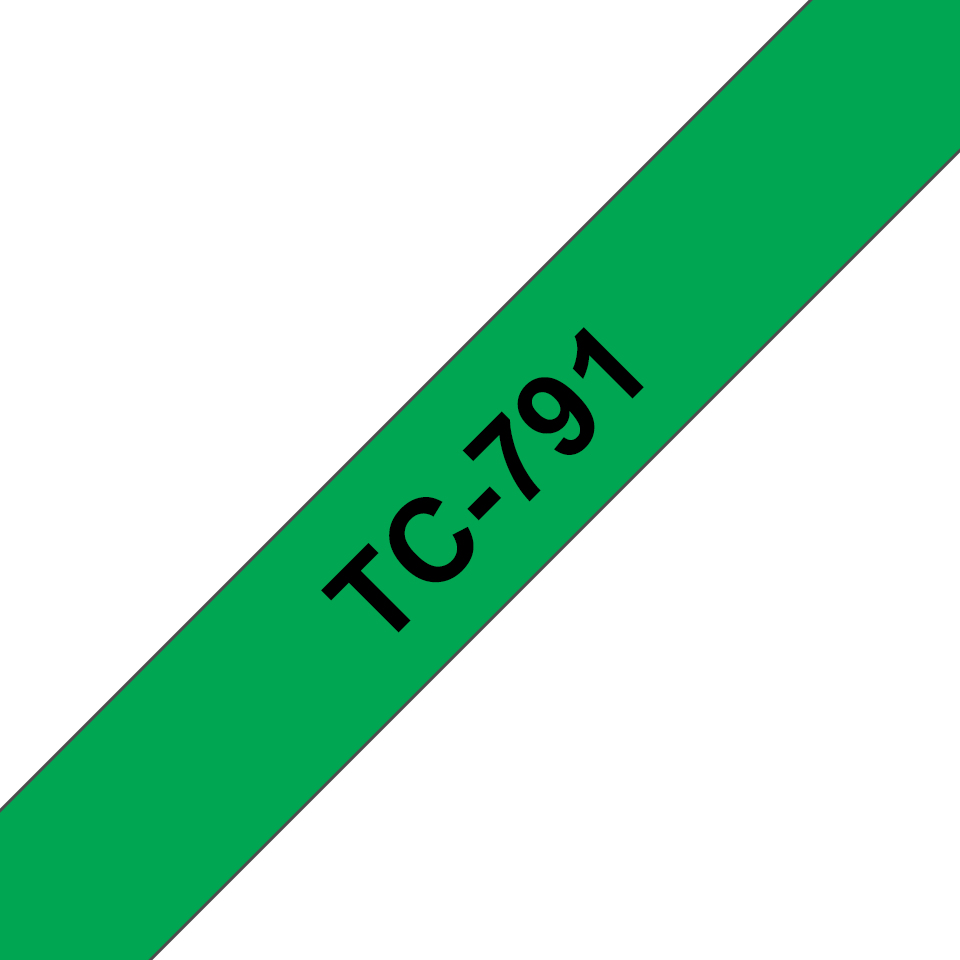 [914005440014] Brother TC-791 labelprinter-tape Zwart op groen