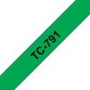 Brother TC-791 labelprinter-tape Zwart op groen