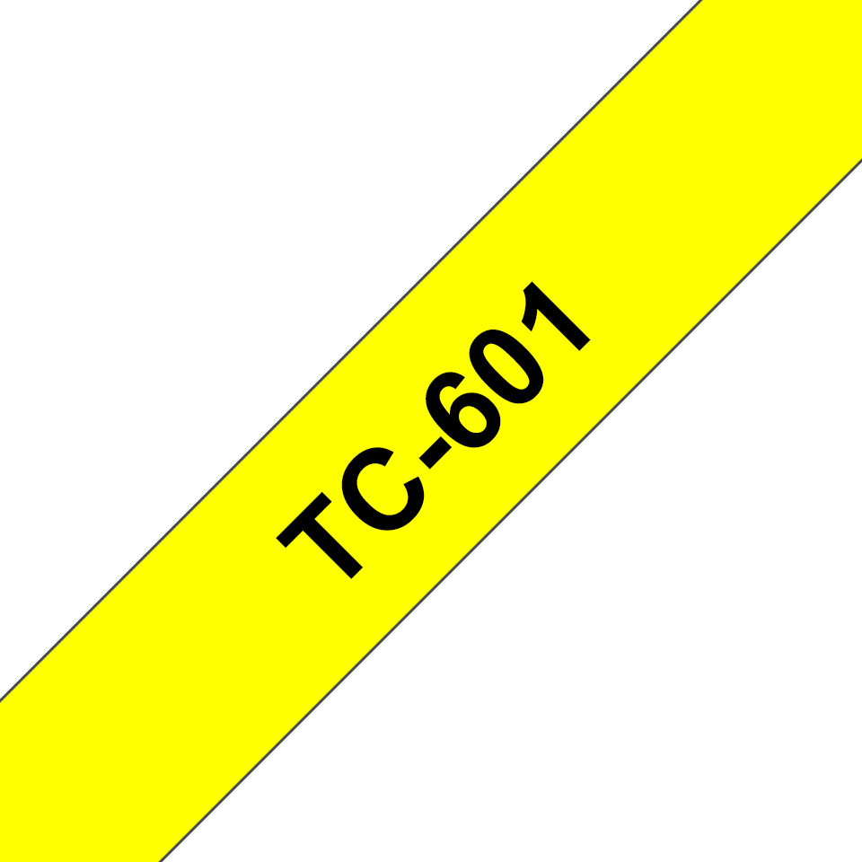 Brother TC-601 labelprinter-tape Zwart op geel