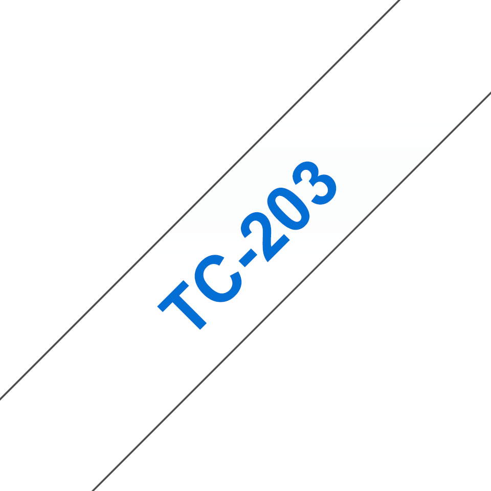[914005440031] Brother TC-203 labelprinter-tape Blauw op wit