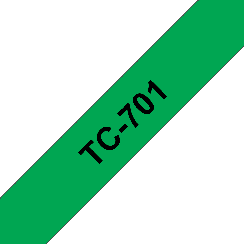 [914005440049] Brother TC-701 labelprinter-tape Zwart op groen