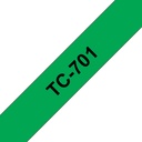 Brother TC-701 labelprinter-tape Zwart op groen