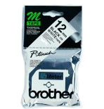 Brother Labelling Tape - 12mm, Black/White, Blister labelprinter-tape M