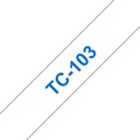 Brother TC-103 labelprinter-tape Blauw op transparant