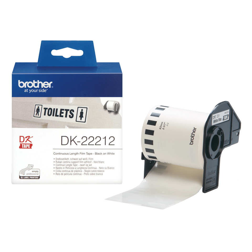 [914005440483] Brother DK-22212 labelprinter-tape Zwart op wit