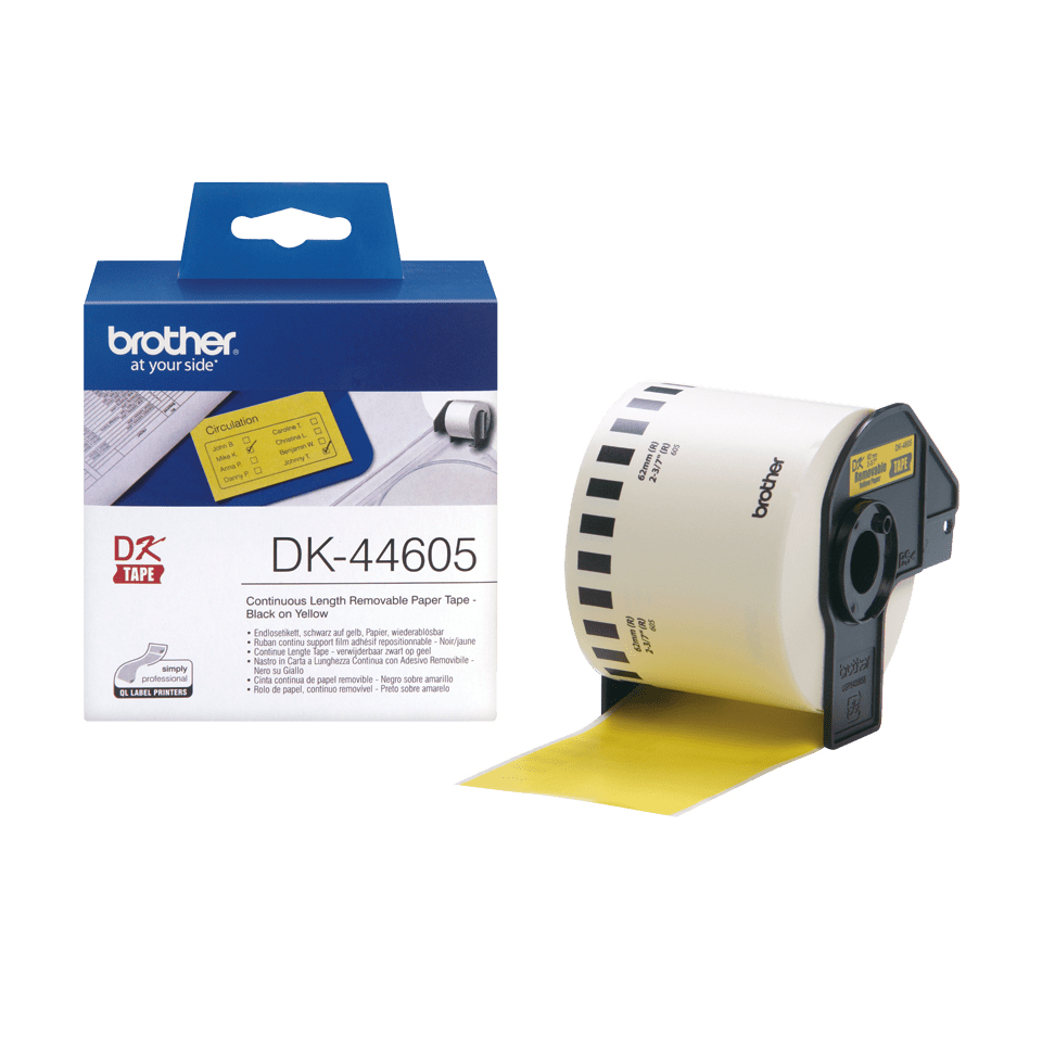 [914005440512] Brother DK-44605 printeretiket Geel