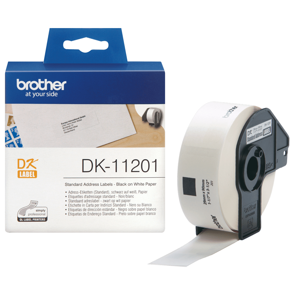 [914005440515] Brother DK-11201 labelprinter-tape Zwart op wit
