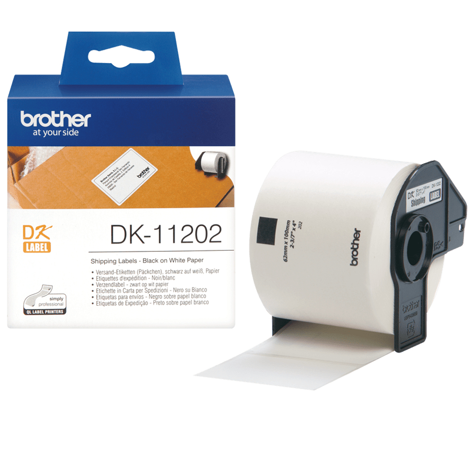 [914005440518] Brother DK-11202 labelprinter-tape Zwart op wit