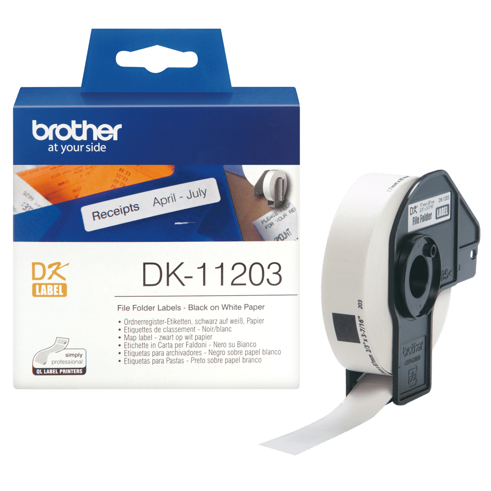 [914005440519] Brother DK-11203 labelprinter-tape Zwart op wit