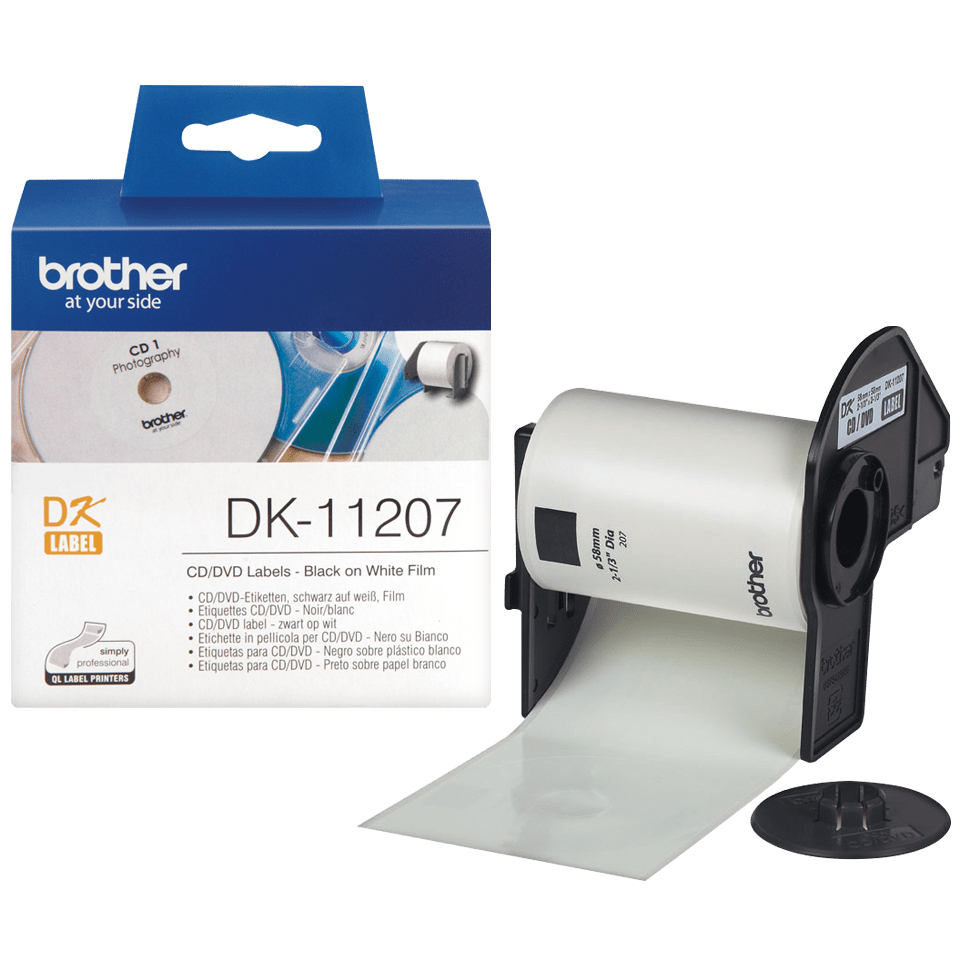 [914005440521] Brother DK-11207 labelprinter-tape Zwart op wit