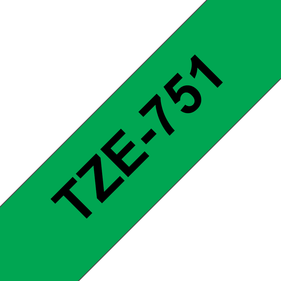 [914005440623] Brother TZE-751 labelprinter-tape Zwart op groen