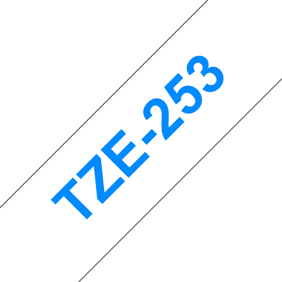 [914005440629] Brother TZE-253 labelprinter-tape Blauw op wit