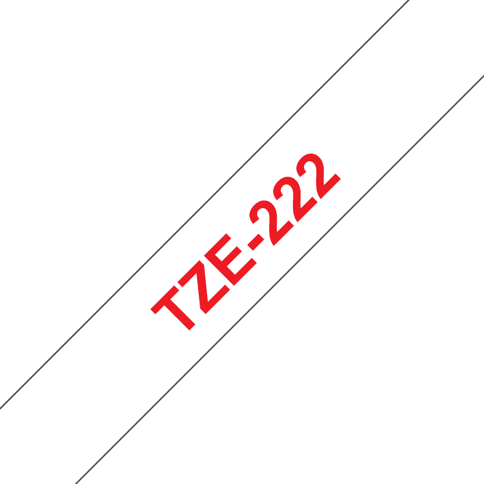 [914005440630] Brother TZE-222 labelprinter-tape Rood op wit