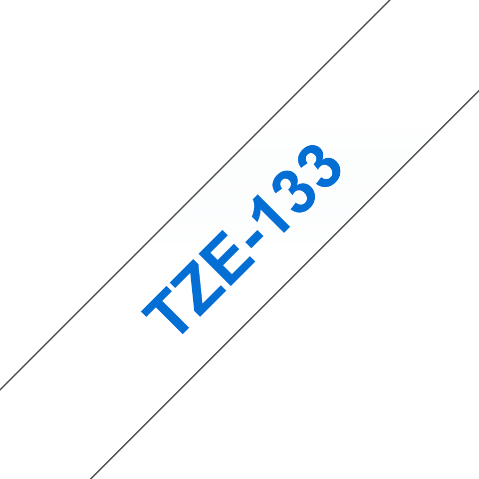 [914005440638] Brother TZE-133 labelprinter-tape Blauw op transparant