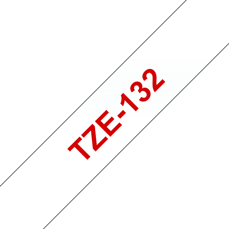 [914005440639] Brother TZE-132 labelprinter-tape Rood op transparant