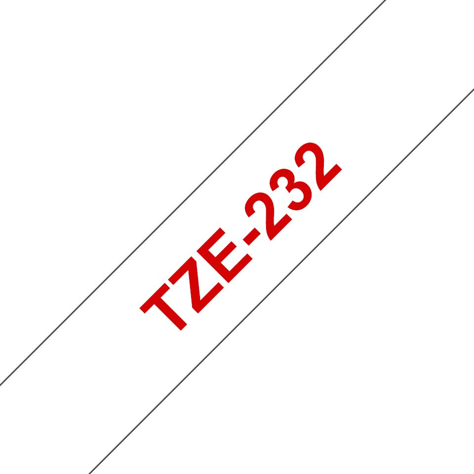 [914005440640] Brother TZE-232 labelprinter-tape Rood op wit