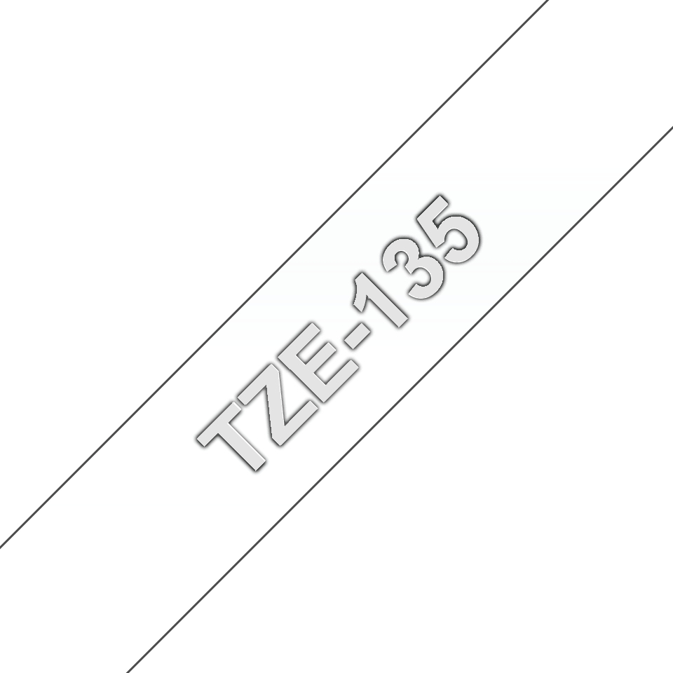 [914005440642] Brother TZE-135 labelprinter-tape Wit op transparant