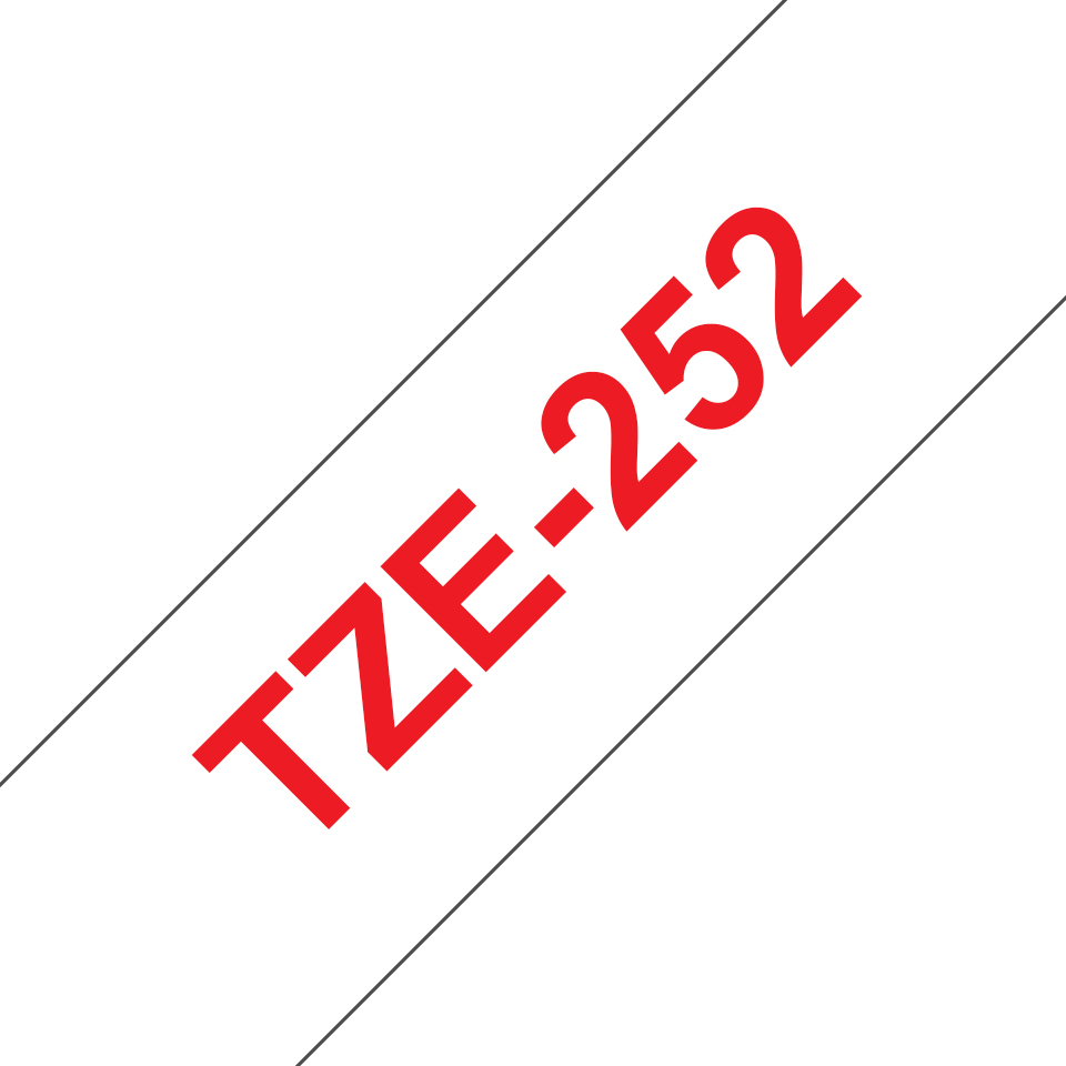 [914005440648] Brother TZE-252 labelprinter-tape Rood op wit