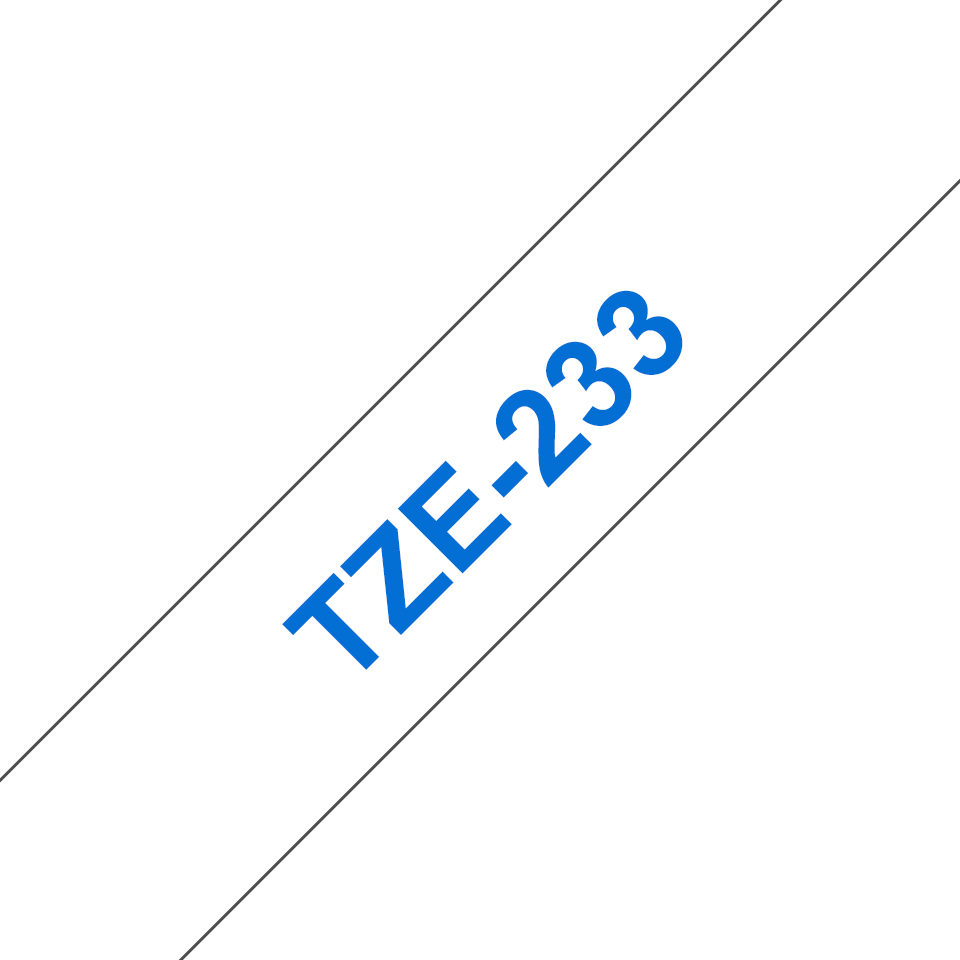[914005440653] Brother TZE-233 labelprinter-tape Blauw op wit