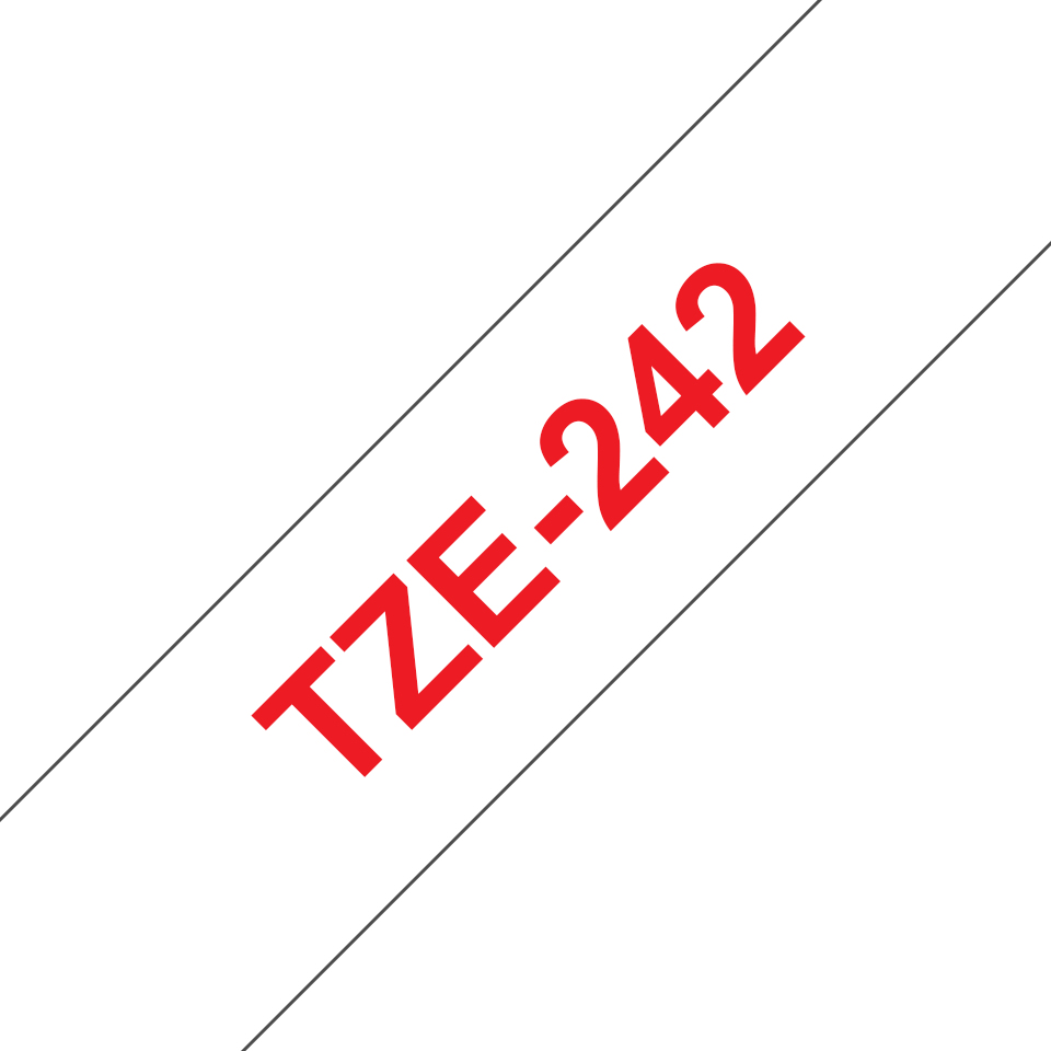 [914005440654] Brother TZE-242 labelprinter-tape Rood op wit