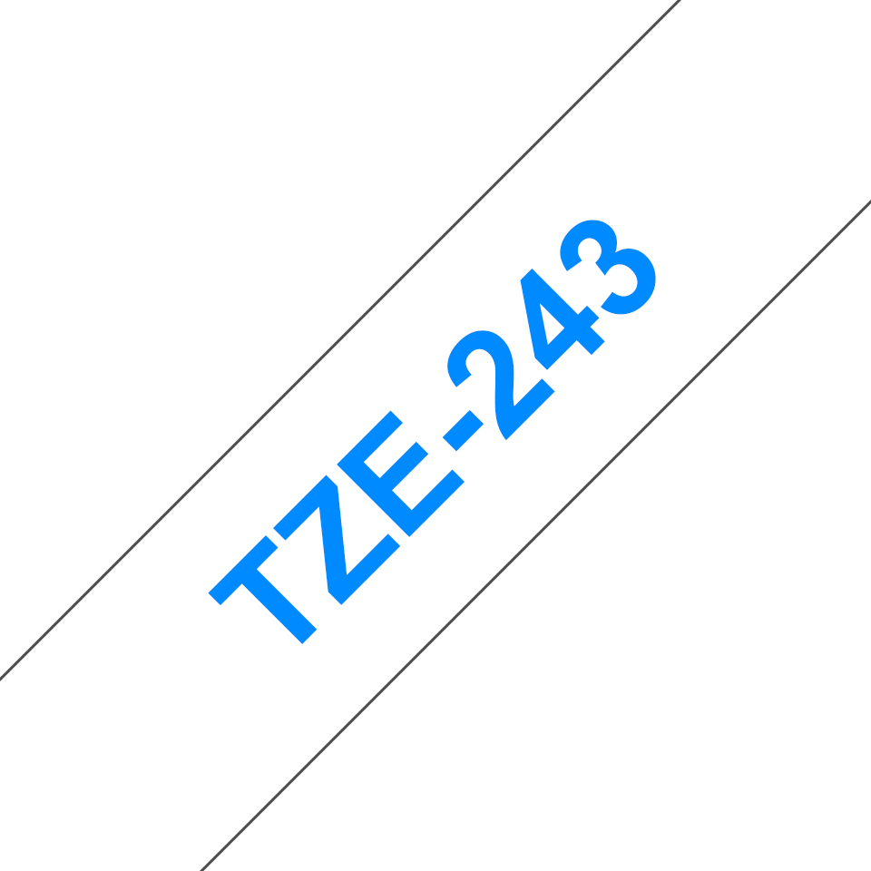[914005440655] Brother TZE-243 labelprinter-tape Blauw op wit