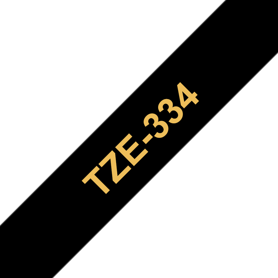 [914005440657] Brother TZE-334 labelprinter-tape Goud op zwart
