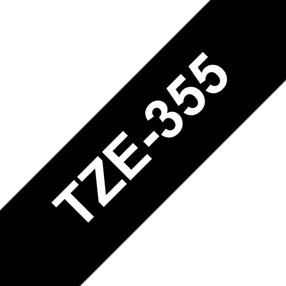 [914005440662] Brother TZE-355 labelprinter-tape Wit op zwart