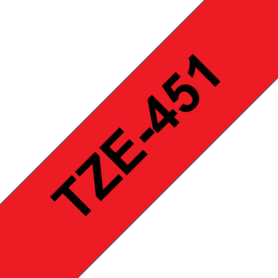 Brother TZE-451 labelprinter-tape Zwart op rood TZ