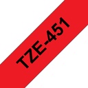 Brother TZE-451 labelprinter-tape Zwart op rood TZ