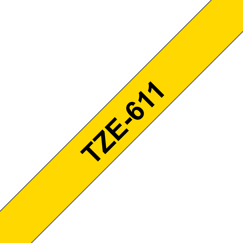 [914005440668] Brother TZE-611 labelprinter-tape Zwart op geel