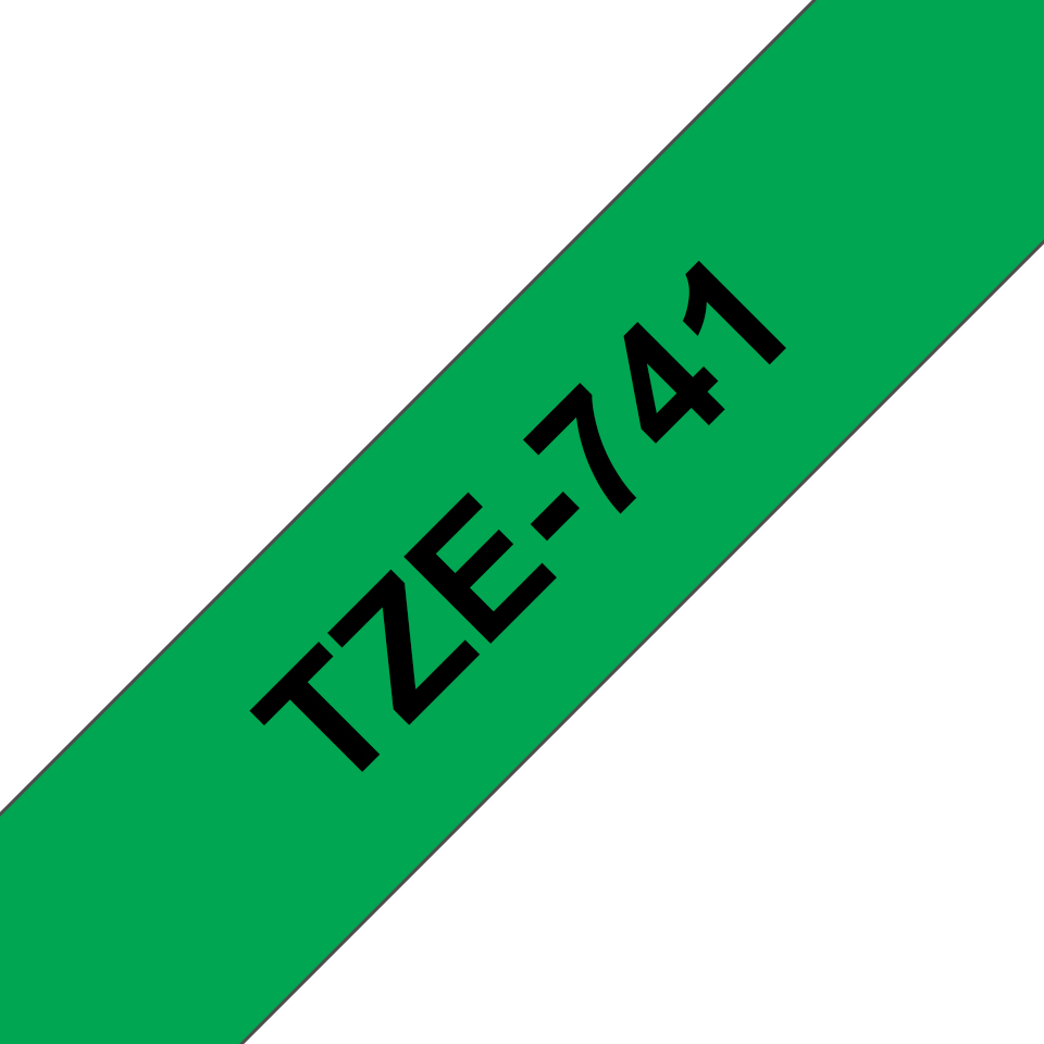 Brother TZE-741 labelprinter-tape Zwart op groen TZ