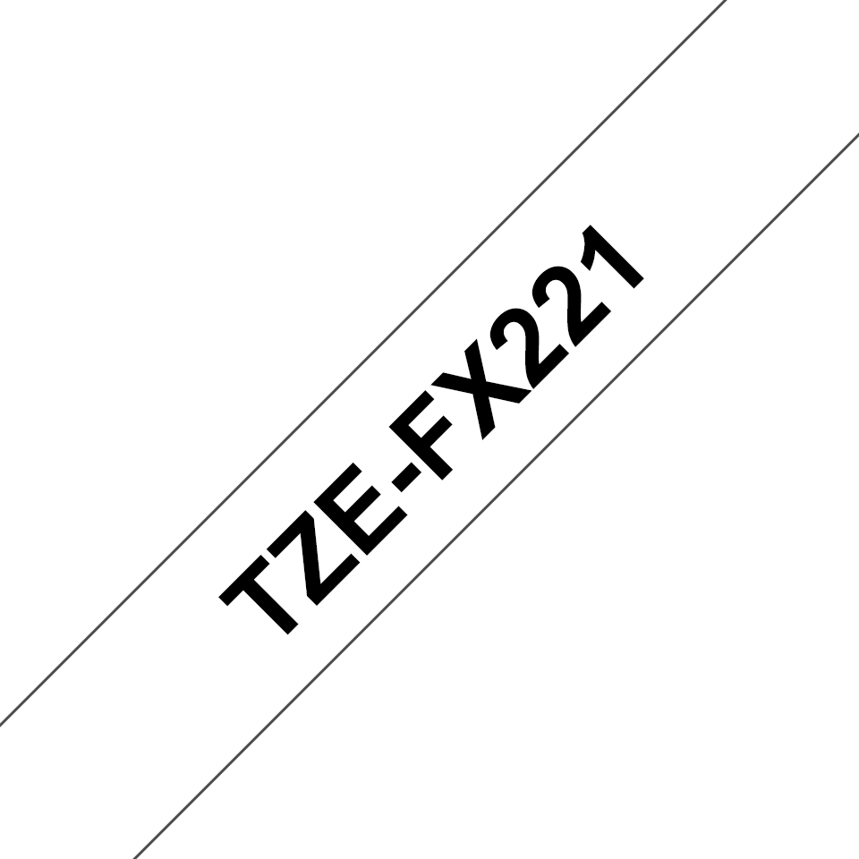 [914005440684] Brother TZE-FX221 labelprinter-tape Zwart op wit