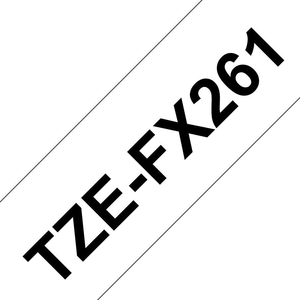 [914005440690] Brother TZE-FX261 labelprinter-tape Zwart op wit
