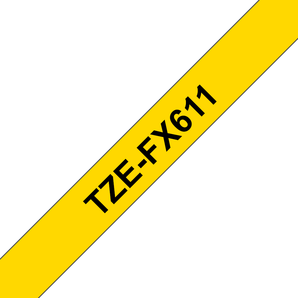 [914005440692] Brother TZE-FX611 labelprinter-tape Zwart op geel