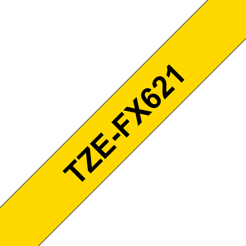 [914005440695] Brother TZE-FX621 labelprinter-tape Zwart op geel