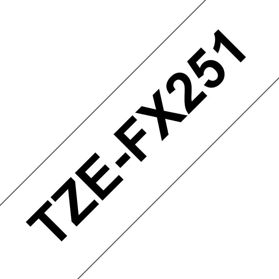 [914005440698] Brother TZE-FX251 labelprinter-tape Zwart op wit