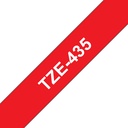 Brother TZE-435 labelprinter-tape Wit op rood