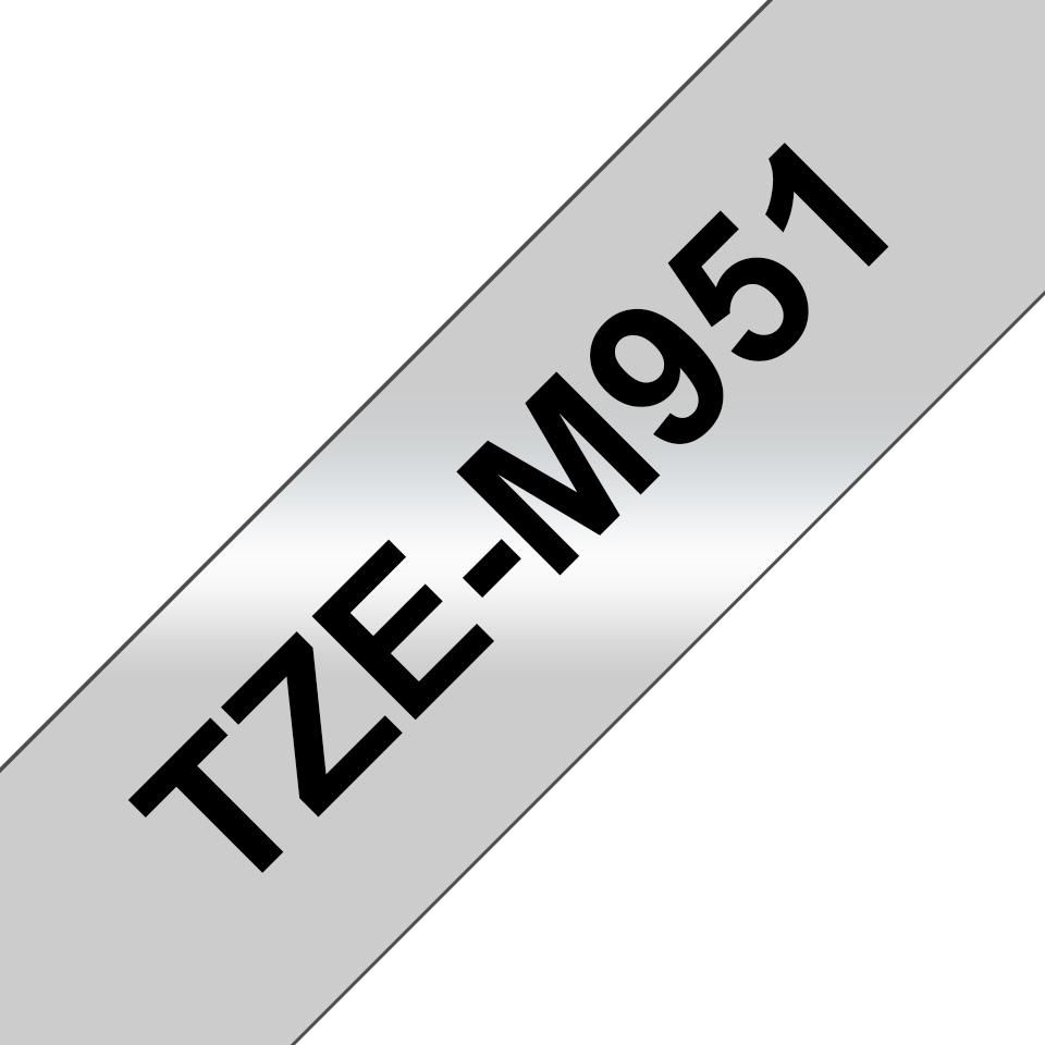 [914005440703] Brother TZE-M951 labelprinter-tape Zwart op zilver