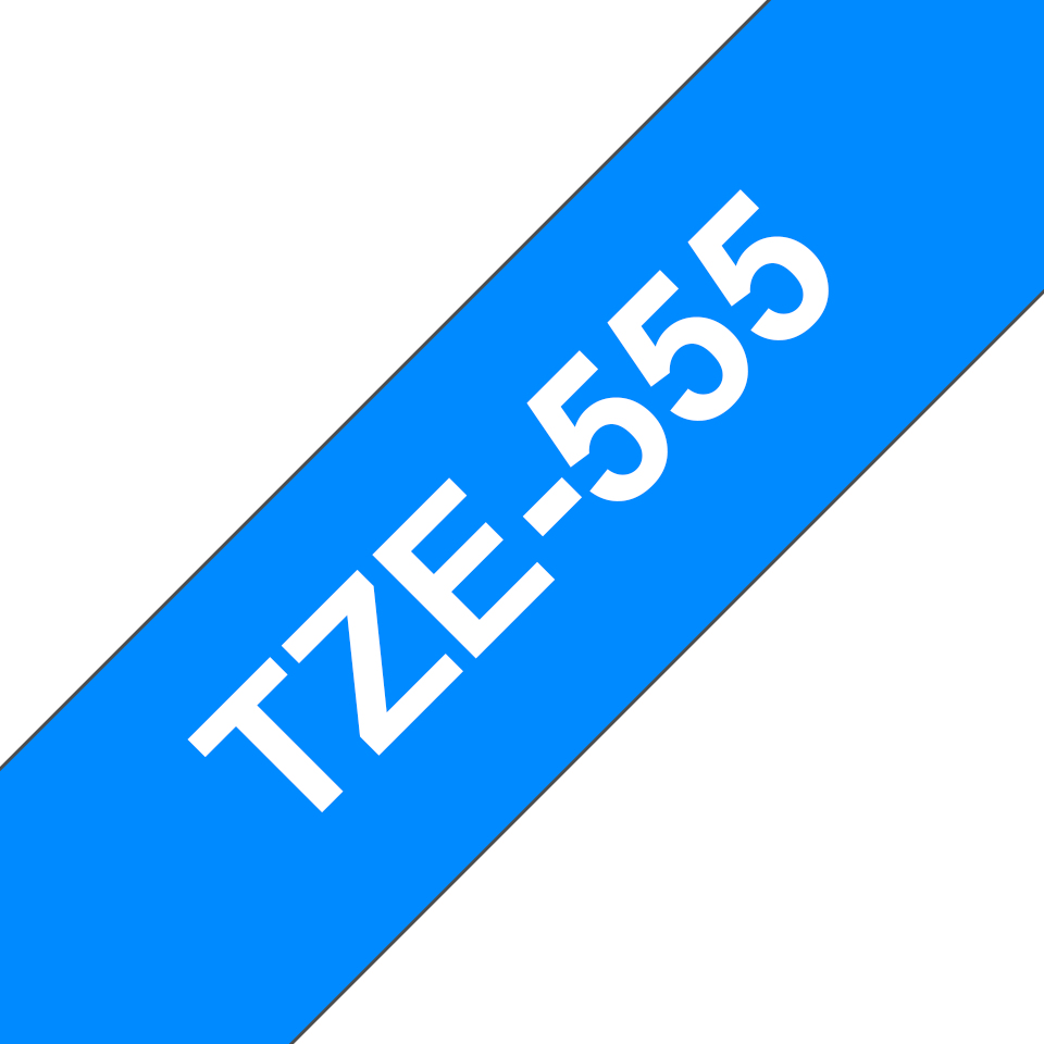 [914005440708] Brother TZE-555 labelprinter-tape Wit op blauw