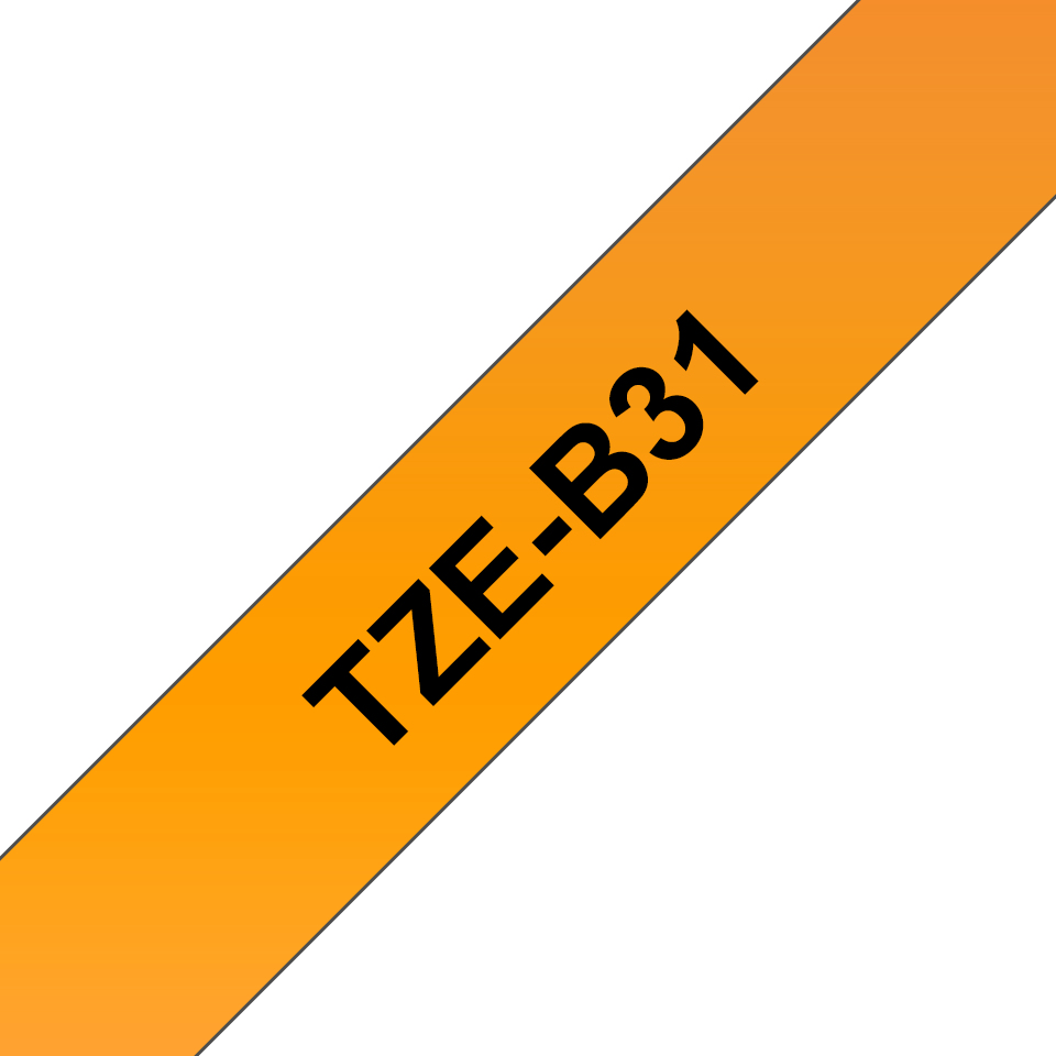 [914005440711] Brother TZE-B31 labelprinter-tape Zwart op fluorescerend oranje