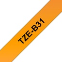 Brother TZE-B31 labelprinter-tape Zwart op fluorescerend oranje